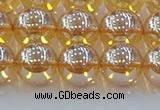 CNC579 15.5 inches 12mm round plated natural white crystal beads