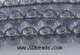 CNC594 15.5 inches 6mm round plated natural white crystal beads