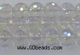 CNC601 15.5 inches 6mm faceted round plated natural white crystal beads