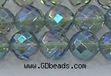 CNC630 15.5 inches 12mm faceted round plated natural white crystal beads