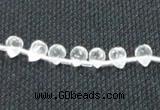 CNC64 5*7mm faceted teardrop grade A natural white crystal beads