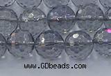 CNC641 15.5 inches 10mm faceted round plated natural white crystal beads