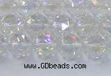 CNC646 15.5 inches 8mm faceted round plated natural white crystal beads