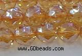 CNC654 15.5 inches 12mm faceted round plated natural white crystal beads