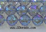 CNC659 15.5 inches 10mm faceted round plated natural white crystal beads