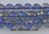 CNC663 15.5 inches 6mm faceted round plated natural white crystal beads