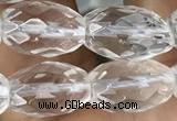 CNC722 15.5 inches 8*12mm faceted rice white crystal beads