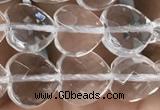 CNC735 15.5 inches 8*8mm faceted heart white crystal beads