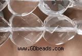 CNC737 15.5 inches 12*12mm faceted heart white crystal beads