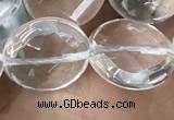 CNC748 15.5 inches 16mm faceted coin white crystal beads