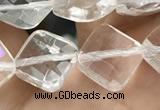 CNC753 15.5 inches 8*8mm faceted diamond white crystal beads