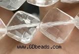 CNC754 15.5 inches 10*10mm faceted diamond white crystal beads