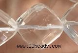 CNC759 15.5 inches 20*20mm faceted diamond white crystal beads