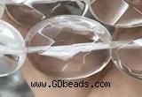 CNC766 15.5 inches 15*20mm faceted oval white crystal beads