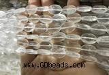 CNC840 15.5 inches 8*12mm faceted oval white crystal beads