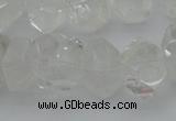 CNG1021 15.5 inches 10*14mm - 15*20mm faceted nuggets white crystal beads