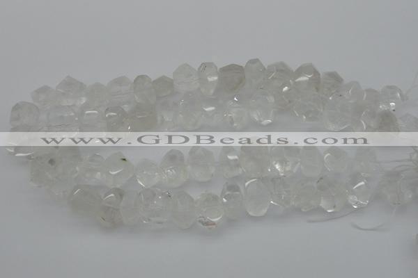 CNG1021 15.5 inches 10*14mm - 15*20mm faceted nuggets white crystal beads