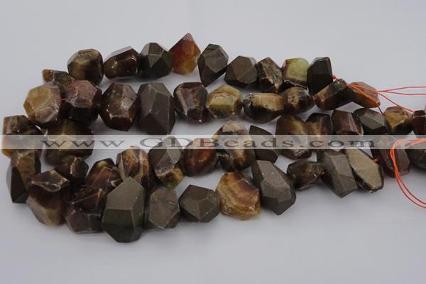 CNG1038 13*18mm - 18*25mm faceted nuggets ammonite fossil beads