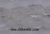 CNG1055 15.5 inches 12*16mm - 15*20mm faceted nuggets white crystal beads