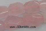 CNG1056 15.5 inches 12*16mm - 15*20mm faceted nuggets rose quartz beads