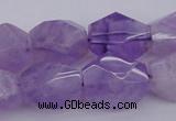 CNG1058 12*16mm - 15*20mm faceted nuggets lavender amethyst beads