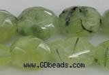 CNG1059 12*16mm - 15*20mm faceted nuggets green rutilated quartz beads