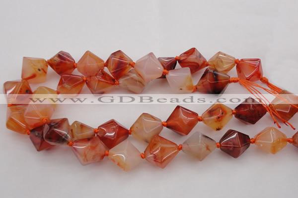 CNG1067 15.5 inches 15*20mm - 18*25mm faceted bicone red agate beads