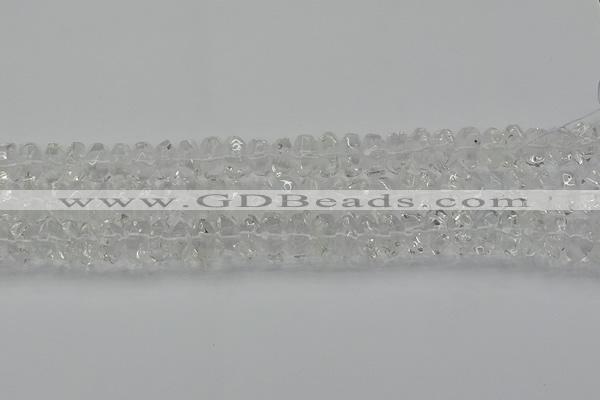 CNG1175 15.5 inches 6*14mm - 8*14mm nuggets white crystal beads