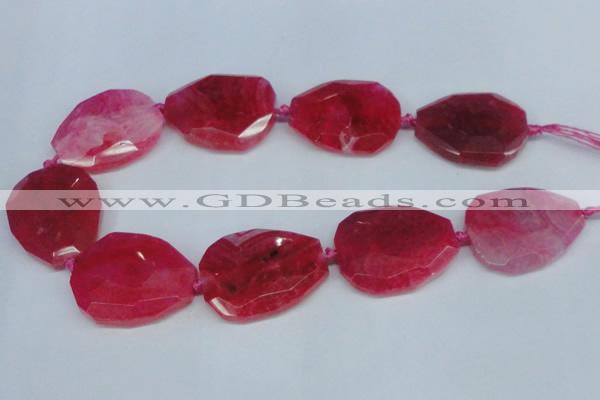 CNG1330 15.5 inches 35*40mm faceted freeform agate beads