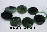 CNG1348 15.5 inches 52*55mm faceted freeform agate beads