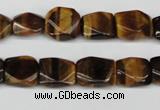 CNG15 15.5 inches 10*12mm faceted nuggets yellow tiger eye beads