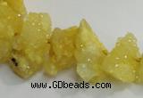 CNG1544 15.5 inches 6*8mm - 15*20mm nuggets plated druzy quartz beads