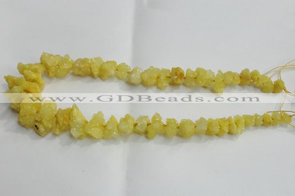 CNG1544 15.5 inches 6*8mm - 15*20mm nuggets plated druzy quartz beads