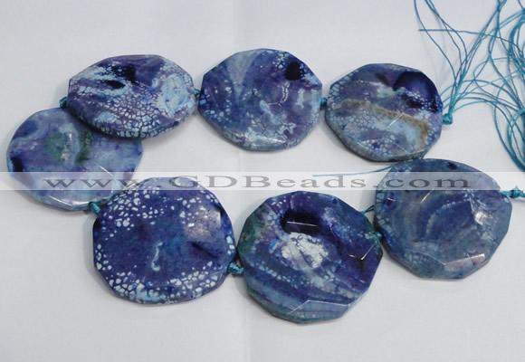 CNG1553 15.5 inches 50*52mm faceted freeform agate beads