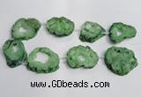 CNG1564 30*40mm - 40*50mm freeform plated druzy agate beads