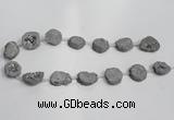 CNG1571 15*20mm - 20*25mm freeform plated druzy agate beads