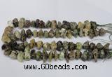 CNG1598 15.5 inches 10*14mm - 15*20mm nuggets green garnet beads