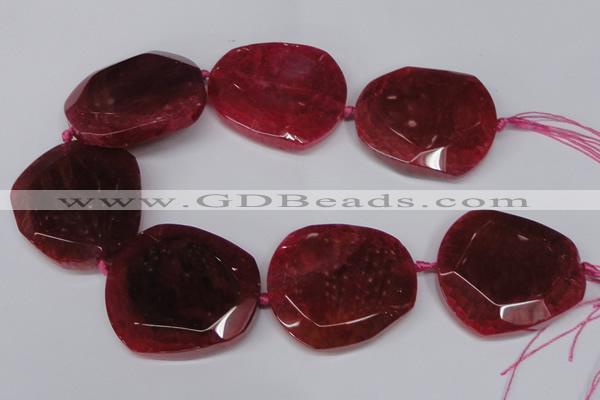 CNG1605 15.5 inches 45*50mm faceted freeform agate beads