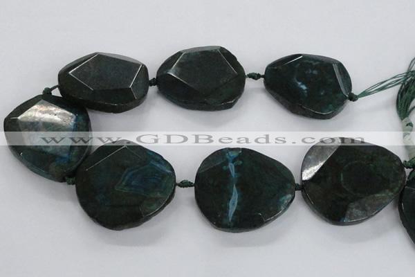 CNG1630 15.5 inches 40*45mm - 45*50mm faceted freeform agate beads