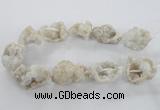 CNG1647 15.5 inches 22*30mm - 25*45mm nuggets plated druzy agate beads