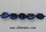 CNG1660 8 inches 20*25mm - 25*30mm freeform plated druzy agate beads