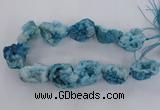 CNG1672 15.5 inches 22*30mm - 25*45mm nuggets plated druzy agate beads