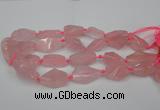 CNG1703 15.5 inches 15*20mm - 18*38mm nuggets rose quartz beads