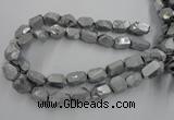 CNG1800 13*18mm - 15*20mm faceted nuggets plated quartz beads