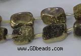 CNG2001 15.5 inches 8*12mm - 10*15mm nuggets plated quartz beads