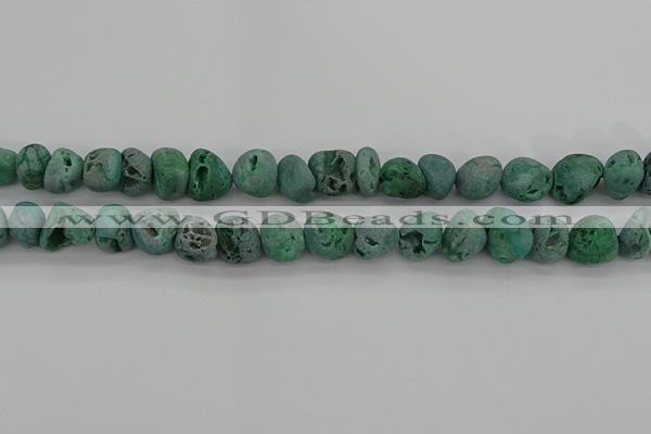 CNG2016 15.5 inches 8*10mm - 10*14mm nuggets plated druzy agate beads