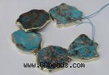 CNG2122 8 inches 30*45mm - 40*48mm freeform sea sediment jasper beads