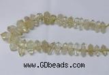 CNG2151 15.5 inches 10*25mm - 15*40mm faceted nuggets lemon quartz beads