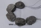 CNG2171 7.5 inches 25*35mm - 35*40mm freeform druzy agate beads