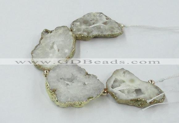 CNG2310 7.5 inches 25*35mm - 35*40mm freeform druzy agate beads